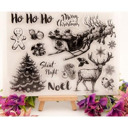 Christmas Silent Night Transparent Clear Silicone Rubber Stamp Scrapbooking Card
