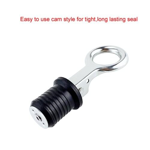 Stainless steel 304 Handle Rubber Drain Plug Snap Tight Flip Style Hull Livewell Bilge Transom Seawall Marine Boat Accessories