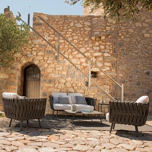 Patio garden outdoor rope sofa set furniture living room sofa