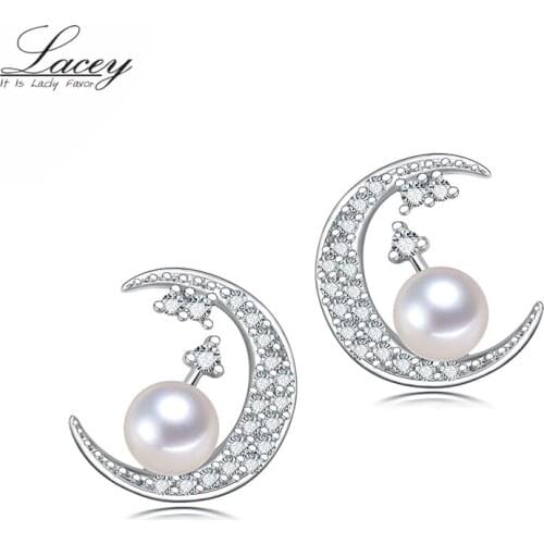 White natural pearl earrings freshwater for women,925 silver pearl earrings stud mother of pearl jewelry girl birthday gifts