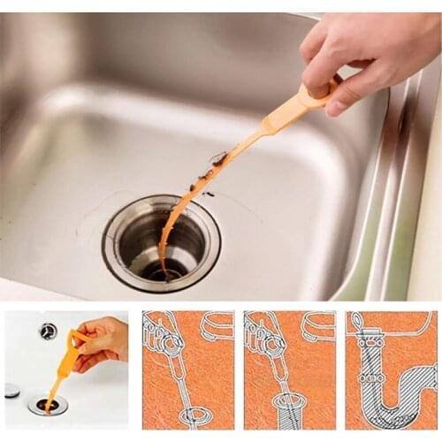 Spring Pipe Dredging Tool Drain Ditch Cleaner Stick Clogging Remover Cleaning Tool Household Kitchen Sink Pipe Dredger