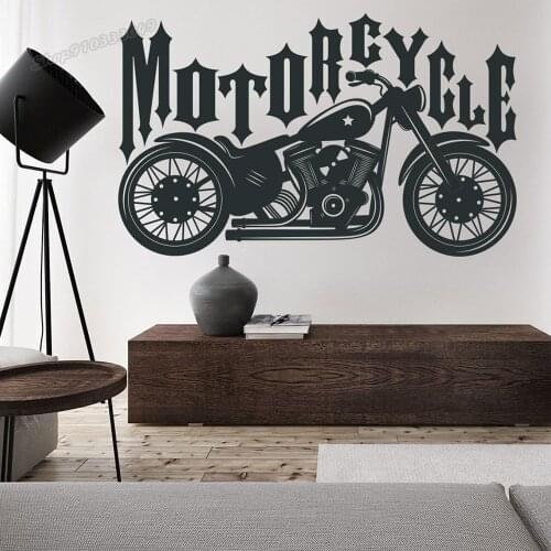 Motorcyle Vinyl Wall Stickers Ride with style Bike wall decal Retro bike Decals Boys Bedroom Decoration Removabel Mural C758