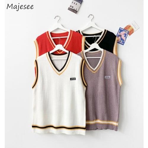 Vintage Warm Sweater Vests Men Couples Ins Fashion College Knitwear Male Spring Sleevelesss Knitted Outerwear Cozy Thermal Chic