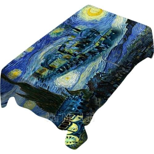 Starry Night Design Waterproof For Dinner Table Cover Decor