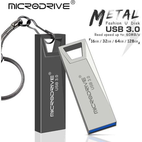High Speed USB 3.0 Metal Flash Drive 16GB 32GB 64GB 128GB Pendrive Waterproof usb drive Pen Mini memory Sticks with key ring