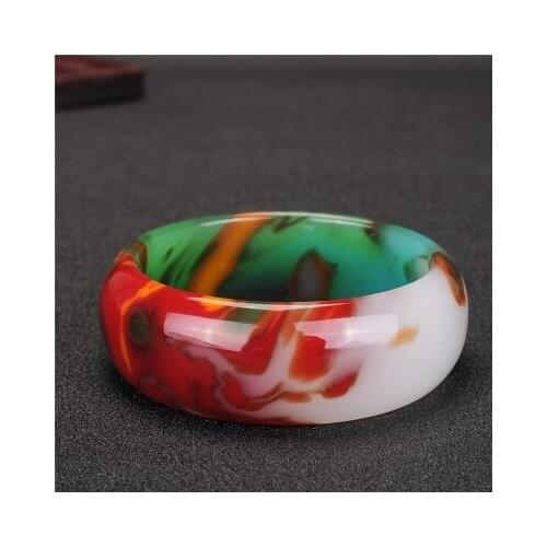 Zheru jewelry natural colorful jade two-tone 54-64mm bracelet elegant princess jewelry gift best mother for girlfriend