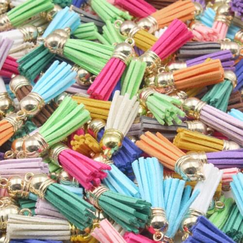 20Pcs/lot Suede Tassel Fringe DIY Clothing package Key Chain Bag Findings Pendants Crafts Handmade Jewelry Making Accessories