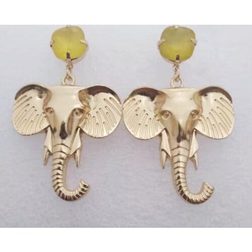 10 pair/lot wholesale fashion jewelry accessories gold metal elephant earrings
