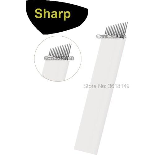 100pcs Lamina Agulhas Tebori Agujas 12 Flex Microblading Needles Permenent Makeup Pins Tattoo Needle for Manual Eyebrow Pen