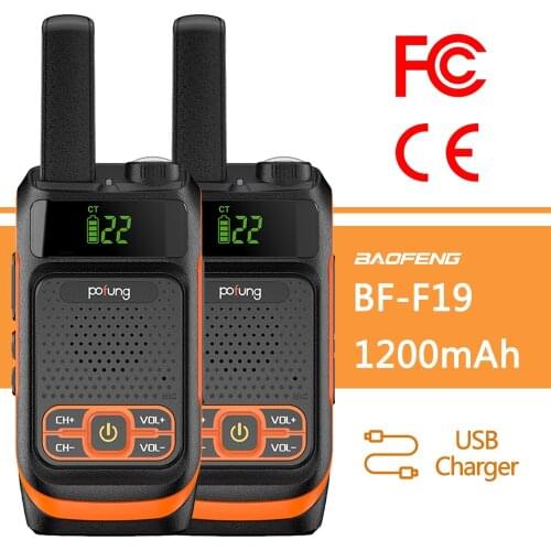 2PCS BAOFENG Pofung F19 FRS/GMRS Radio Long Range Rechargeable With 22CH VOXTwo Way Radio Handheld Portable Walkie Talkies
