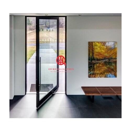 2018 New Modern Aluminum Pivot Door Systems, Black Pivot Entry Doors For Sale