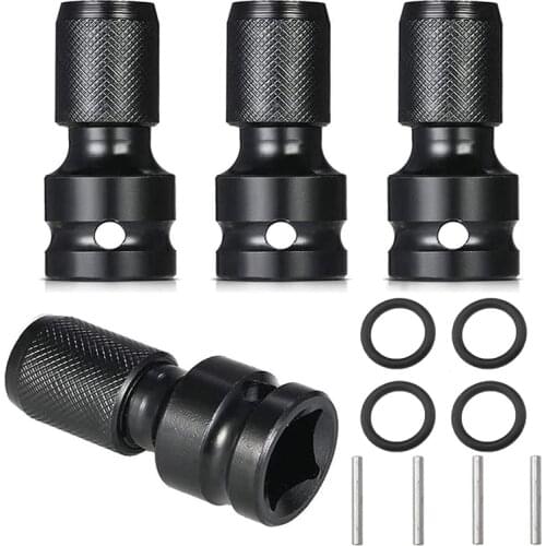 4Pcs 1/2 Inch Square to 1/4 Inch Hex Ratchet Socket Wrench Socket Adapter Spanner Set Drive Converter Impact Tool