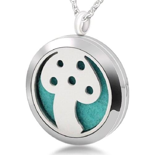 5pcs Aromatherapy Essential Oil Locket Stainless Steel Necklace Jewelry Perfume Diffuser Pendant Locket For Women Gift