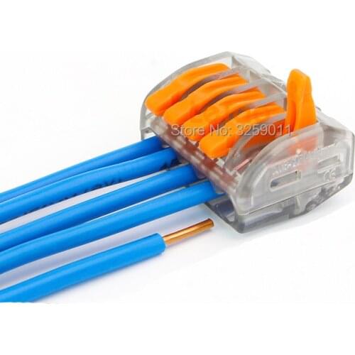 50PCS PCT-214 222-414 Compact Splicing Connector Push Fit Cable 4 Wire Universal Electrical Connectors gray