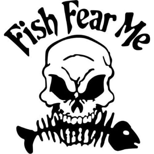 Fish Bone Skull Car Sticker Car Personality Car Sticker Pvc Decal Is Suitable for All Kinds of Cars Black/white, 14cm*13cm