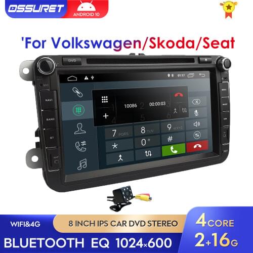 Android 10 Car GPS DVD Stereo for VW Volkswagen Skoda Golf V Polo Passat Jetta Tiguan Beetle Rabbit Sharan navigation player DSP