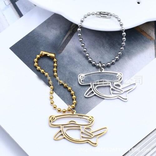 Stainless steel keychain hollow big eye whale keychain rings clothing accessories car keychain jewelry pendant Couple girlfriend