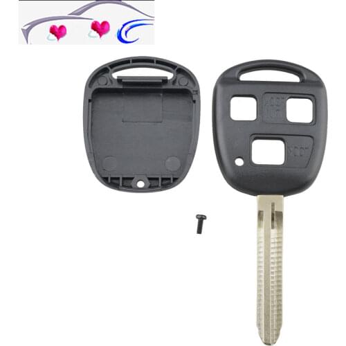 New 3 Buttons Car key shell remote key fob case forToyota camry Rav4 Corolla Prado Yaris Dropship replacement key shell