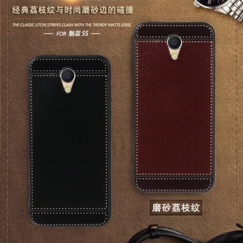 ISecret Case for Meizu M5S Funda 3GB 16GB 32GB 5.2" Soft Black silicone Classic litchi stripes Capa for Meizu M5s Case leather