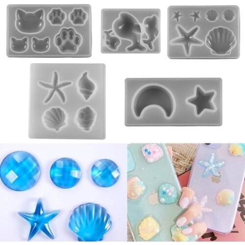 Dolphin Star LOVE Silicone Molds Epoxy Resin Mold Shell Casting Mould for DIY Crafts Jewelry Making Keychain Pendant Accessories