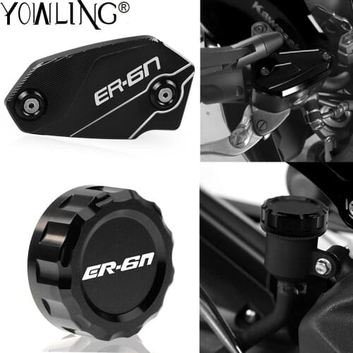 For KAWASAKI ER6N ER6F ER-6F ER-6N ER 6F 6N Motorcycle Accessories Front & Rear Brake Fluid Cylinder Master Reservoir Cover Cap