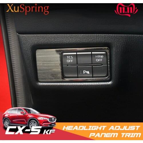 For Mazda CX-5 CX5 2017 2018 2019 Car Head Lamp Light Switch Headlight Adjustment Knob Panel Control Protective Trim Car Styling
