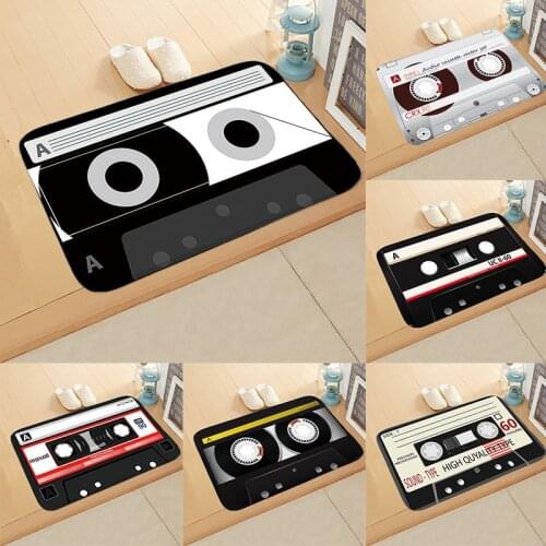 Music Tape Door Mat 40*60cm Indoor Hallway Balcony Mats Velvet Anti-slip Rug Living Room Bathroom Carpet