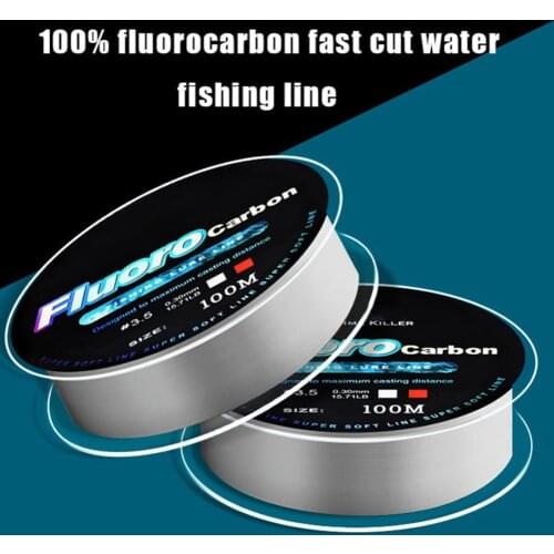 100m Fluorocarbon Fishing Line Carbon Fiber Leader Line Fly Fishing Line Super Soft Line 11 Sizes Tensile Wear-resistant Thread