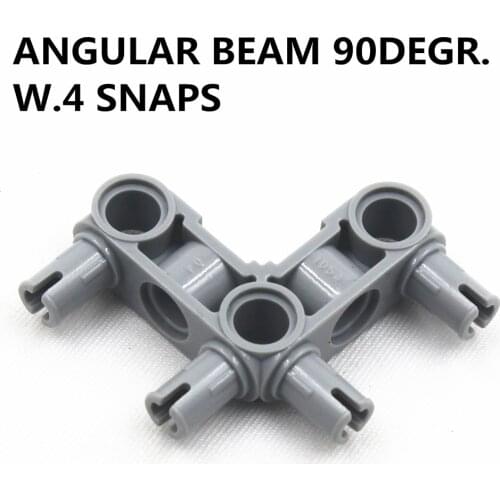 Building Blocks BulkTechnic Parts 10pcs ANGULAR BEAM 90DEGR. W.4 SNAPS compatible with lego for kids boys toy NOC4296059