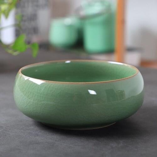 Creative Chinese Retro Ashtray Longquan Celadon Medium cha xi Geyao Ice Crack bi xi Household Ceramic Ashtray mini ashtray crea
