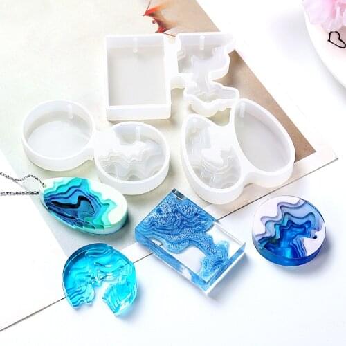 Round DIY DIY Jewelry Making Mold Crystal Island Coastline Pendant Silicone Mold For resin