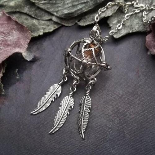 2PCS Dreamcatcher locket Necklace Memory Locket necklace Cremation Jewelry Anniversary Gift Dream Catcher Necklace