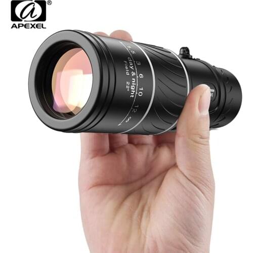 APEXEL Monocular Telescope Professional 16x52 BAK4 Prism Focus Zoom Lens Optical Night and Day Vision Outdoor Camping Tourism