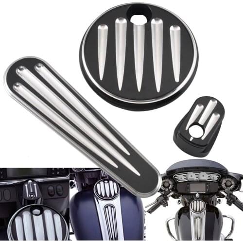 Motorcycle Fuel Tank Door&Dash Track Insert&Ignition Cap For Harley Touring Electra Street Glide FLH/T FLHX 2014-2019