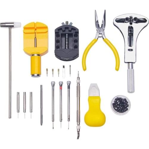 37PCS/Set Watch Repair Tool Kit, Watch Band Link Tool Set, Back Case Opener Spring Bar Hammer Tools with Carrying Case