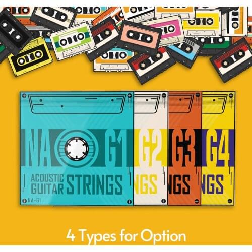 6-Piece Acoustic Guitar Strings Set with Hexagonal Steel Core Phosphor Bronze Wire Winding Harder Tension guitar accessories