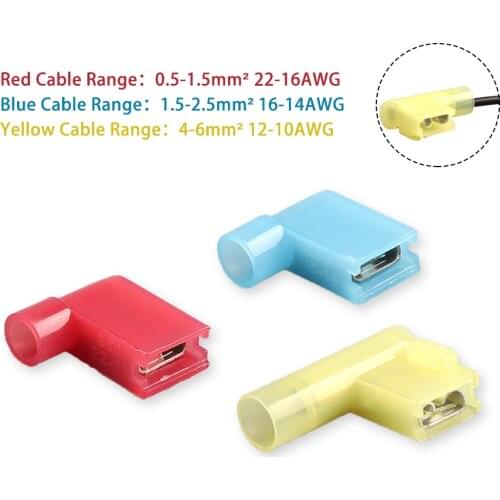 FLDNY Nylon Crimp Terminal Insulated 6.3mm Female Flag Spade Wire Connector Quick Wire Connector Terminator