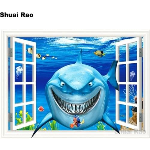 Ocean outside the window Shark 5D DIY Diamond Painting cross stitch full square diamond mosaic cartoon animal embroidery round
