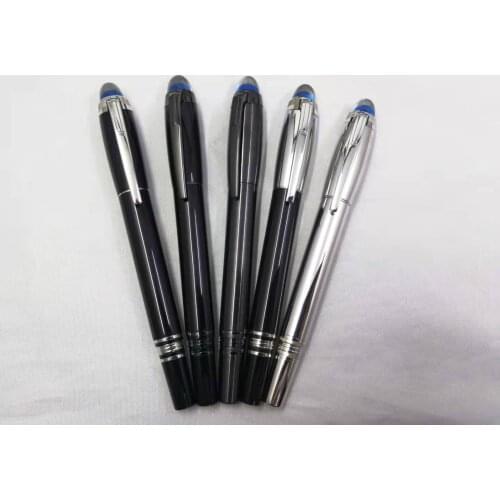 Wakaka mb monte Precious metal blue crystal top silver clip Blanc ink fountain pen