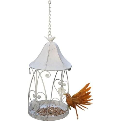 Hanging Wild Bird Seed Feeder Retro Distressed Bird Feeding Tool Hut Shelter For Garden Paddock Pet Supplies Outdoor Decoration