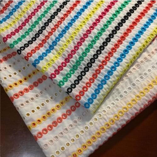 Full Circle Embroidered Cotton Hollow Lace Fabric Dress Shirt Clothing Fabric DIY Clothes Sewing Accessories Width 130cm 1Yard