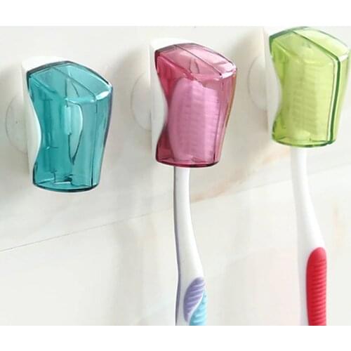 Suction Cup Toothbrush Dust Cover 3Pcs/Pack Household Family Wall Mounted Dust-proof Toothbrush Holder Rack Bathroom Accessories