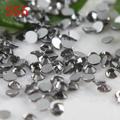 SS5 1440PCS/LOT transperant black crystal rhinestones flatback strass non hot fix nail art rhinestones