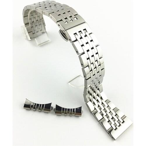 Stainless Steel Watch Band 12mm 14mm 17mm 19mm 18mm 20mm 21mm 22mm Strap Wristband Curved End Watch Strap Double Lock Buckle