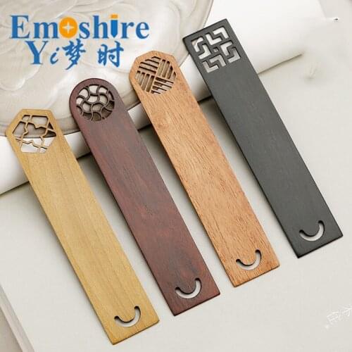Retro Mahogany Bookmarks Set Classical Hollow Chinese Wood Book Marks Creative Gifts Custom Engraved Logo M051