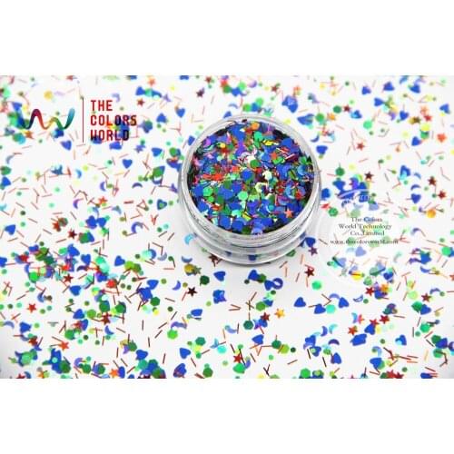 RM-355 Mix Colors and shapes Glitter for nail art makeup and DIY decoration