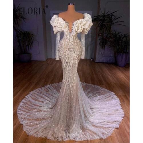 Luxury Celebrity Dresses Plus size Red Carpet Crystals Elegant Evening Dresses With Long Train Zuhair murad Vistido De Festa
