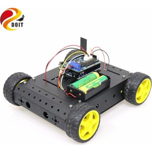 WiFi/Bluetooth/PS2 RC 4wd Smart Car Chassis Kit with UNO R3 Board+Motor Driver Board for Arduino DIY Remote Control Robot