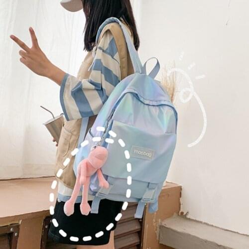 HOCODO Women Waterproof Backpack Multi-Pocket Schoolbag Female Large Capacity Student Bag Solid Color Ladies Casual Travel Bag