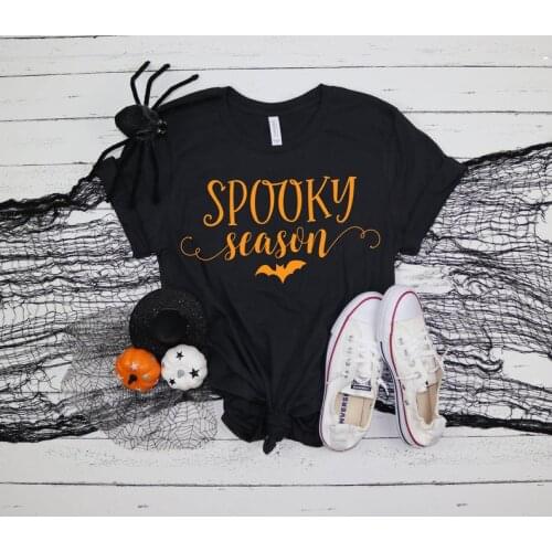 Spooky Season halloween Fashion Women T-shirt Funny Graphic Female Clothing O Neck Short Sleeve Girl Top Tees aesthetic